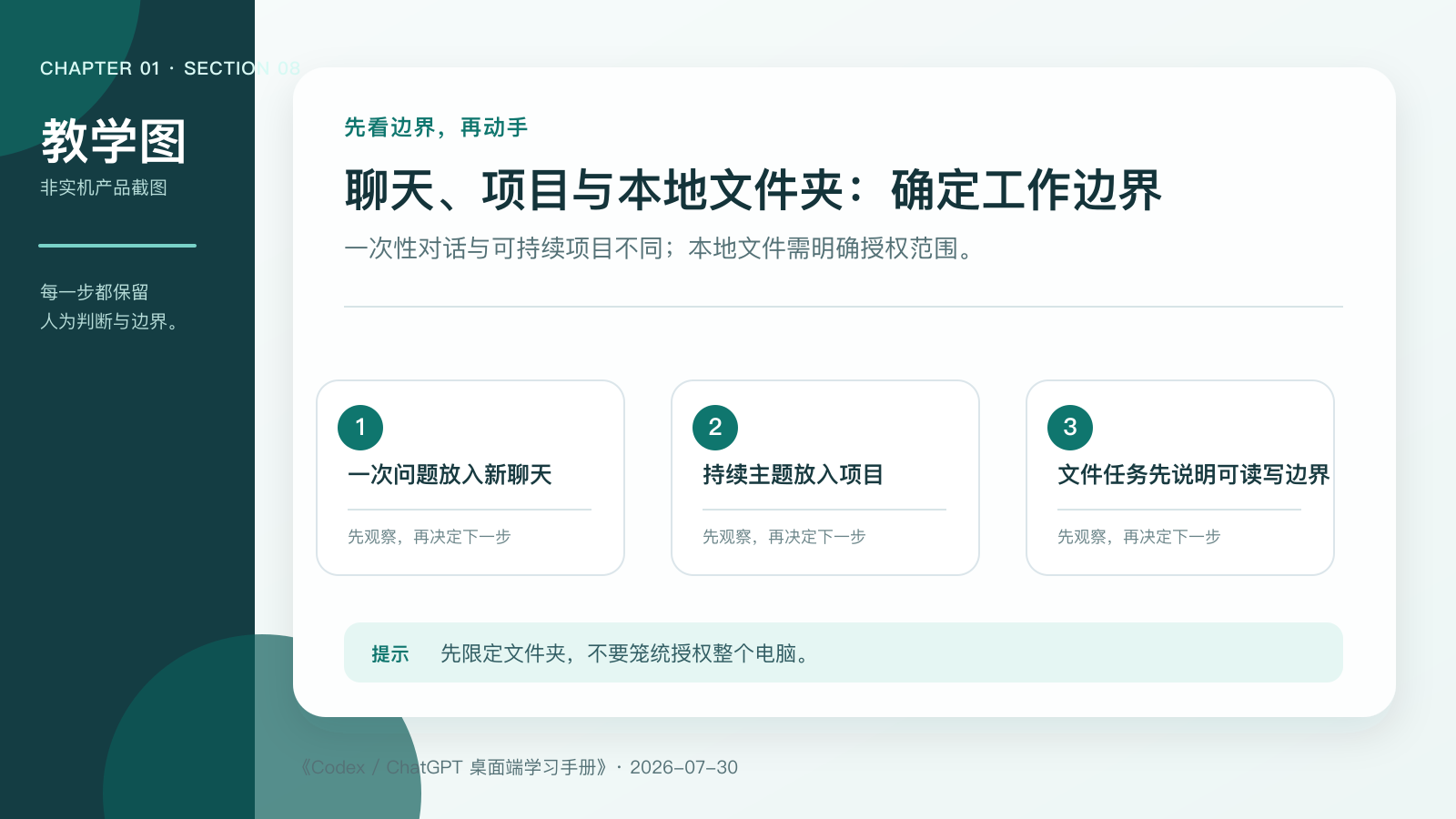 聊天、项目与文件夹边界